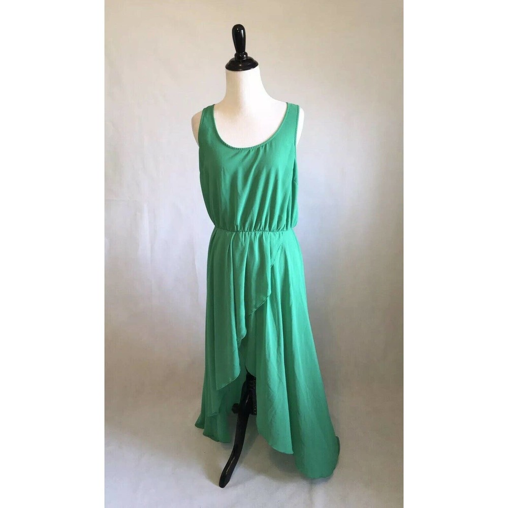Forever 21 Green Sleeveless Hi-Low Wrap Long Dress / Medium M